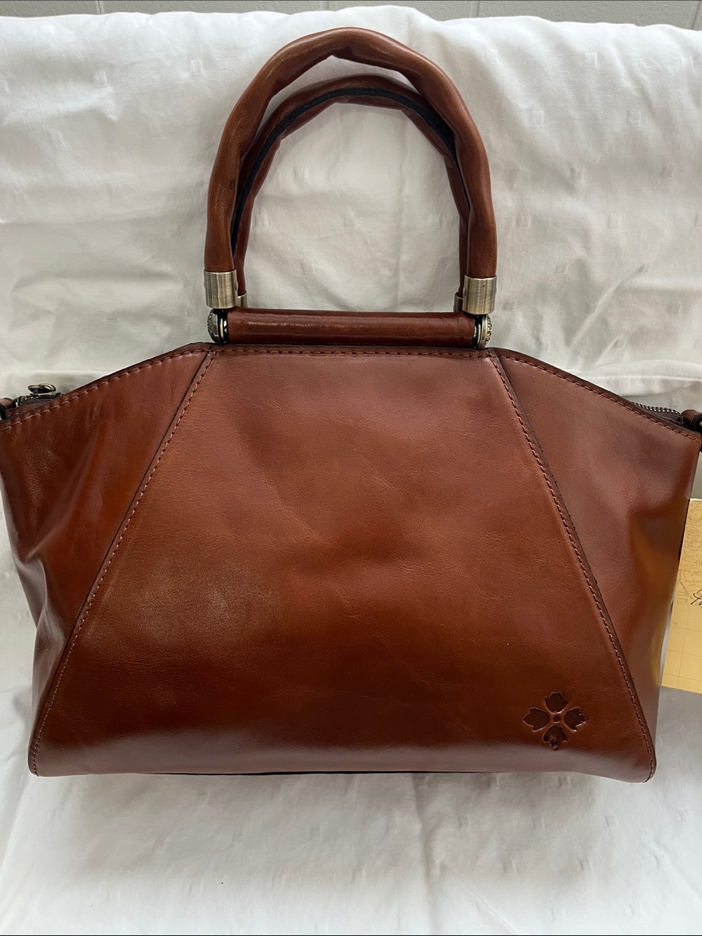 Patricia Nash Holland Convertible Crossbody Bag. Leather. Cognac color. NWT